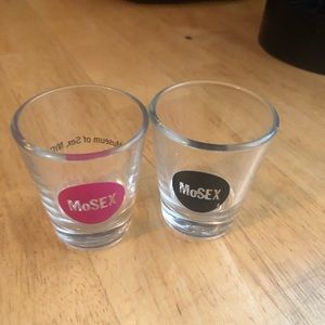 His & hers shot glasses “MoSex” Museum of Sex, NYC